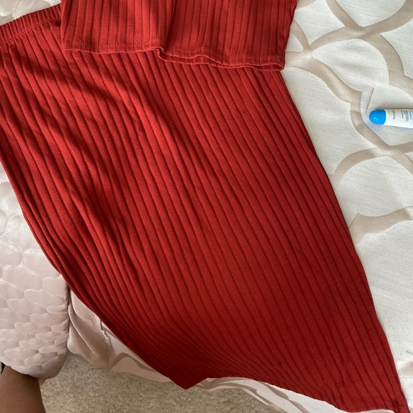 Burnt Orange MIDI Skirt + Top Set - Picture 3 of 3